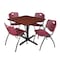 Cain Cain Square Table & Chair Set, Wood, Metal, Plastic Top, Cherry TB4242CH47BY - alternate 1